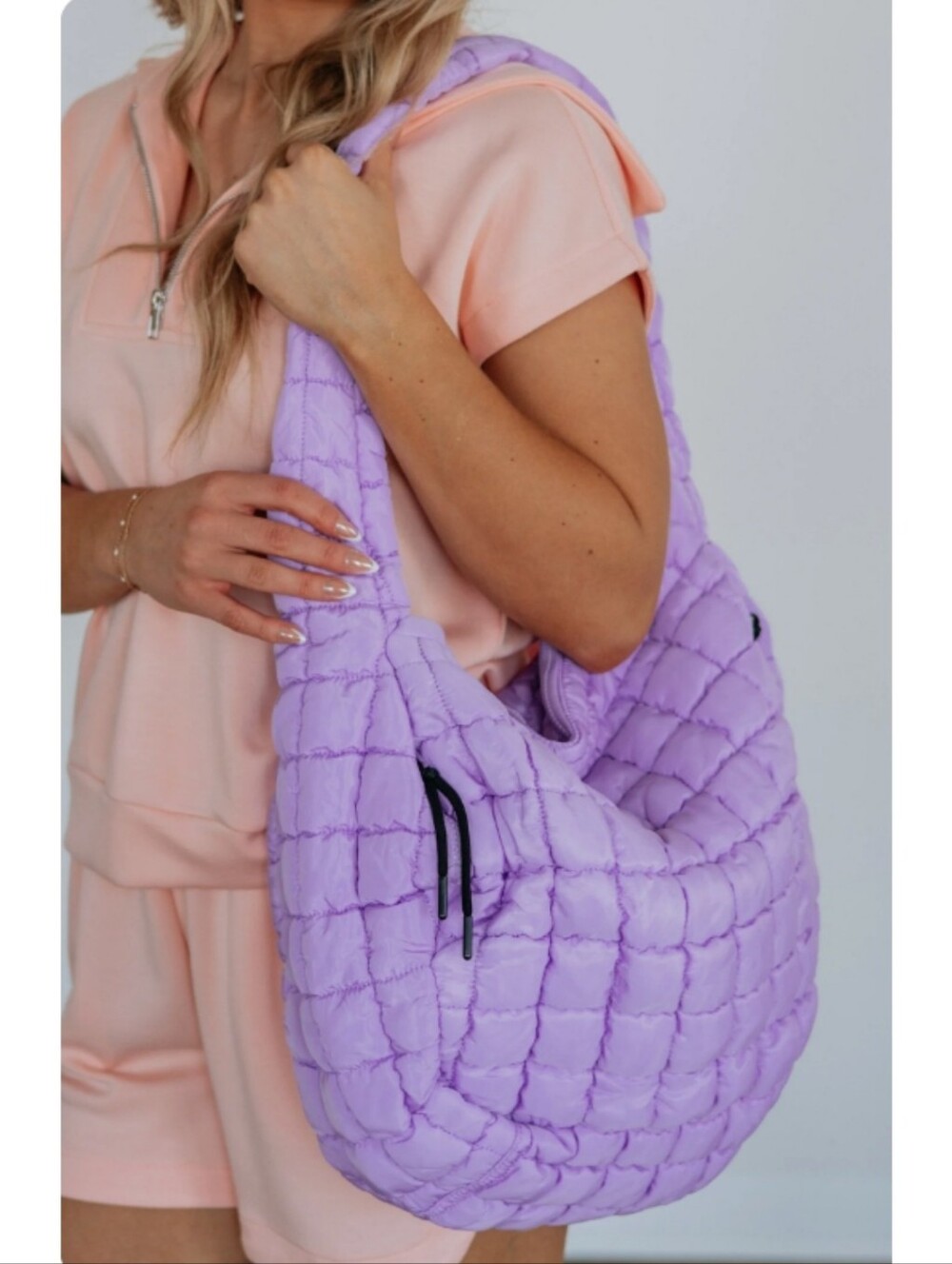 Free People Movement Quilted Carryall Bag Lilac Purple